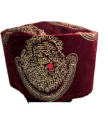 Burgundy Red  Traditional kufi Velvet Hat cap. Igbo Ichie  Isiagu Ozo Ca... - £47.54 GBP