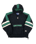 Vintage Boston Celtics Starter 1/2 Zip Pullover Hooded Puffer Jacket You... - $1,881.48 MXN