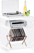 Acrylic Record Player Table With Storage Shelf– Sleek Bedside Storage With - $2,363.83 MXN