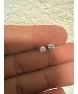 14K White Gold Round Lab Grown Diamond Push Back Stud Earrings 0.51ctw E... - $177.21