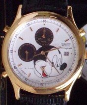 Disney Mens Seiko Chronograph Mickey Mouse Watch! New! New! HTF! Very Rare White - £634.02 GBP