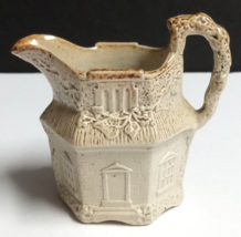 English Derbyshire Antique Salt Glaze Briddon Pottery Cottage Creamer Jug c1840 - £47.93 GBP