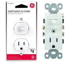 GE 59797 Wall Switch and Outlet Grounded Receptacle, White - $5.94