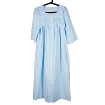 Miss Elaine Robe Housecoat S Womens Full Zip Checked Blue White Short Sl... - £20.46 GBP