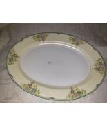 Vintage Hand Painted In Japan Ceramic Oval Serving Plate Or Platter Flowers - £5.44 GBP