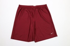 Vintage Nike Mens Large Travis Scott Mini Swoosh Gym Basketball Shorts Burgundy - £39.52 GBP