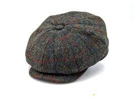 Peaky Newsboy Herringbone Tweed Wool Baker Boy Gatsby Black Hat Flat Cap... - $23.76