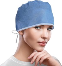 Blue Disposable Surgical Caps, 100-Pack SMS 30 GSM, Surgical Hats for Me... - £19.25 GBP