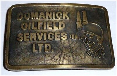 CAT Designs Brass Belt Buckle OILFIELD SERVICES LTD., 3.25X2.25 in - $10.20