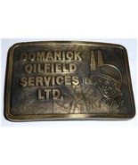 CAT Designs Brass Belt Buckle OILFIELD SERVICES LTD., 3.25X2.25 in - $193.87 MXN