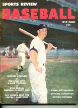 Sports Review&#39;s Baseball 1957-Mickey Mantle-MLB info &amp; pix-VG+ - £81.11 GBP