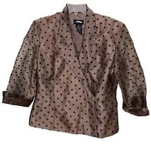 Kathy Roberts Bronze Brown Polka Dot Cocktail Jacket Womens Size 16 - £14.09 GBP