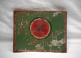 Old Vintage 30s Lucky Strike Cigarettes Litho Tin Case Flat Fifties Smoking Tool - $12.86