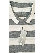 Great Northwest Mens Polo Shirt Size XXL Gray White Stripes 2 Buttons Br... - $11.88