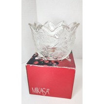 VTG MIKASA Candle Holder crystal clear glass Christmas Story 3 1/4 EXCEL... - £18.99 GBP