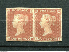 Great Britain 1841 1d red Imperf Pair Ivory Head variety QV Unused Rare CV $1500 - £791.36 GBP