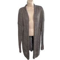 Leo &amp; Nicole Womens Medium Open Front Knit Cardigan Sweater Gray size Me... - £18.76 GBP