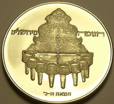 Rare Proof Israel 1977 10 Lirot~Hanukka~Jerusalem Lamp~29,516 Minted~Fre... - $23.47