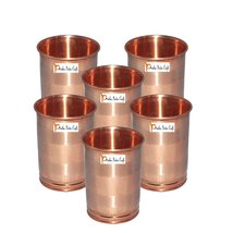 Set of 6 - Prisha India Craft ® Drinking Copper Glass Tumbler Handmade Water Gla - £52.35 GBP