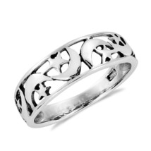 Ancient Eastern Star and Crescent Moon Sterling Silver Ring-5 - £16.06 GBP