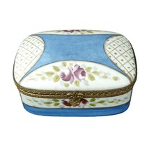 Limoges Jewelry Trinket Box Hand Painted Flowers - £47.31 GBP