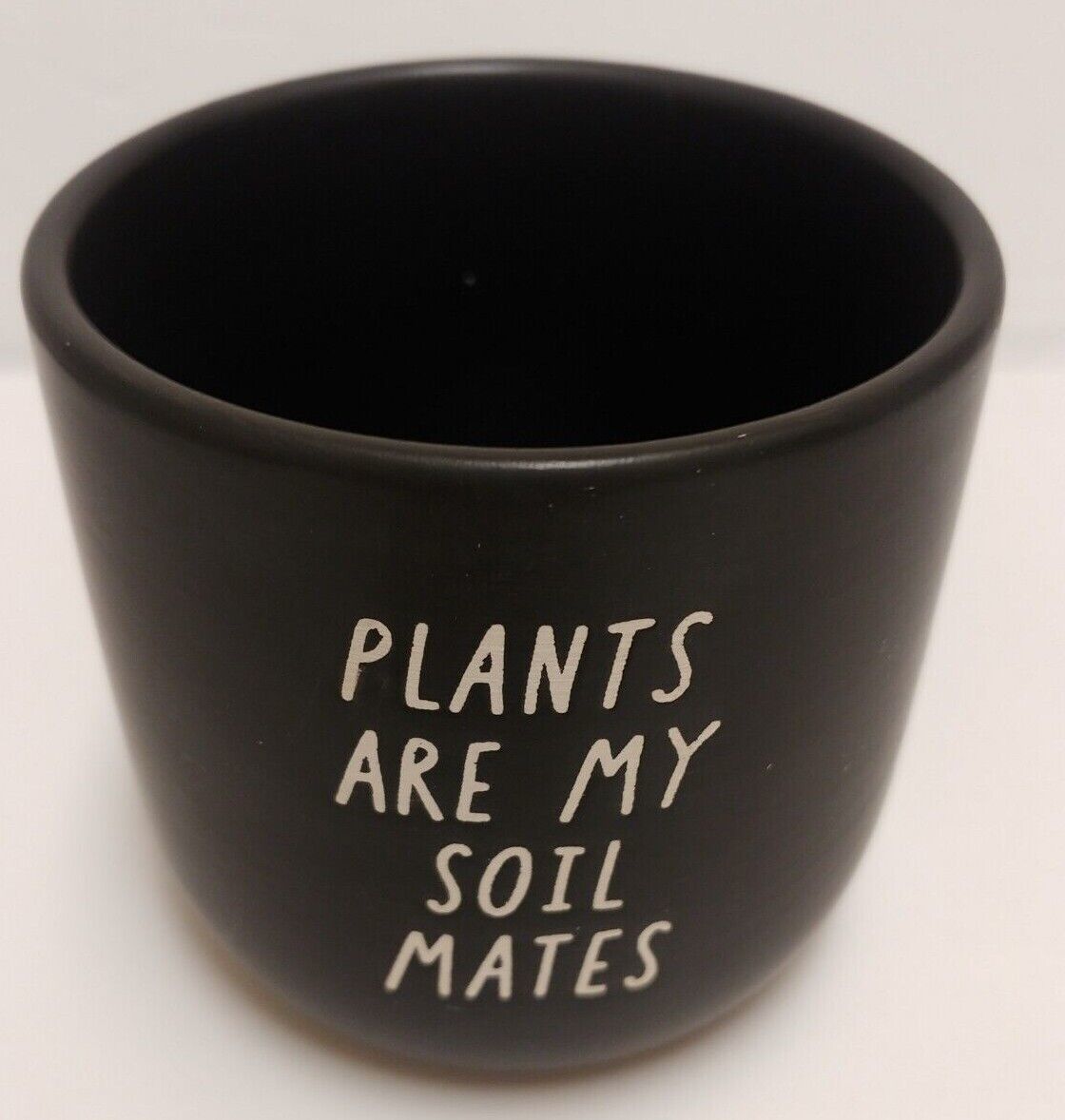 Primary image for Succulent Plant Pot Black Ceramic Plants Are My Soil Mates 3.25" High