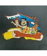 Vintage Large Flinstones Fred / Wilma / Pebbles Embroidered Sew On Patch - $24.74
