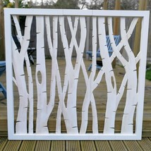 Carved Wooden Wall Art - Large Decorative Birch Trees Forest Panel Headboard 48  - £391.60 GBP