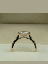 7.5 mm Bezel Set Solitaire 1.50 Ct Diamond Engagement Ring 14k Rose Gold Over - £63.39 GBP