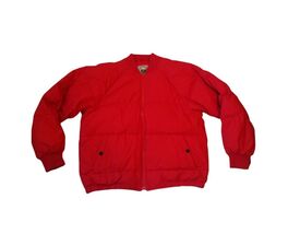 Vintage Forest Club Red quilted Down Filled Puffer short Jacket XL - $74.25