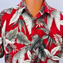 Island Shores Hawaiian Aloha XL Shirt Palm Leaves Coconut Buttons Tropical - £38.96 GBP