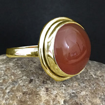 925 Sterling Silver Carnelian Gemstone Rose Gold/Gold Plated Ring Gift GRS-1190 - £39.81 GBP+