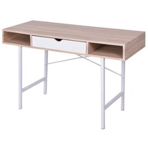 Desk with 1 Drawer Oak and White - $139.99
