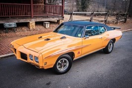 1970 Pontiac GTO Judge orbit orange ram air 2 | 24x36 inch poster | classic car - £16.85 GBP