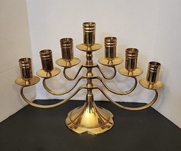 Vintage Brass Adjustable Menorah Seven Arm Candelabra  Used Good Condition - £14.30 GBP