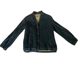 Alician California Creator Velour Quilted Womens Jacket 1970&#39;s - £31.06 GBP