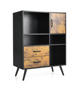 Industrial Buffet Sideboard Kitchen Cupboard with Cubbies Drawers-Rustic... - $3,921.84 MXN