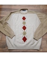 Peter Scott Old Head Golf Links Sweater men&#39;s 44 wool angora argyle tan ... - $1,097.85 MXN