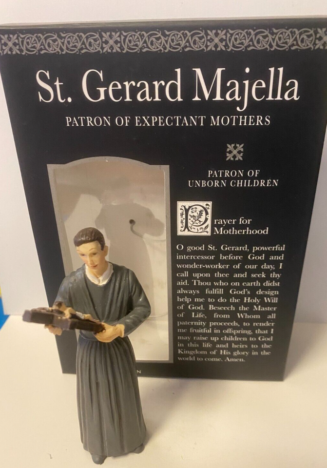 Saint Gerard Majella Small 4"  Statue,+ Prayer Card & Bio,  New #RM-007