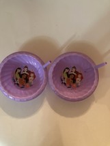 Disney Princess sip a bowl 2 pc cereals straw Zac Designs 6 x 6 inch purple - $9.99