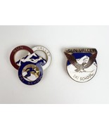 TWO Vintage Sun Valley Idaho Pin Skiing School Travel Enameled Badge Bir... - $27.56 CAD