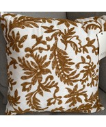 Linden Street Embroidered Decorative Throw Pillow 20&quot; x 20&quot; Brown White - $21.67
