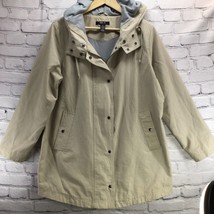 Style And Co Coat Jacket Womens Sz M Cotton Nylon Blend Button Down Hood... - $24.74