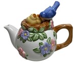Teleflora Teapot Birds Nest Ceramic Glazed 4 Cup EUC - $30.29