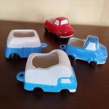 Vehicle Planters, set of 4 ceramic plant pots, RV Camper Blue Red Truck, VanLife image 2