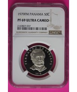 1979 Panama PF 69 Ultra Cameo Proof 50 Centesimos NGC Graded Authentic S... - $81.07 CAD