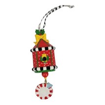 Mary Engelbreit Christmas Collection ornament Bird House Red Peppermint  - £21.85 GBP