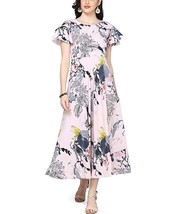 Women&#39;s Crepe A-line Dress Butterfly Sleeves Pink,Blue &amp; Black  CockTail... - £29.38 GBP