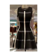 2024 Fashion Color Clash  Knit Cotton Sleeveless Mini A-Line Black Dresses - $136.95