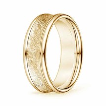 ANGARA Concave Swirl Men&#39;s Comfort Fit Wedding Band in 14K Solid Gold - £740.19 GBP
